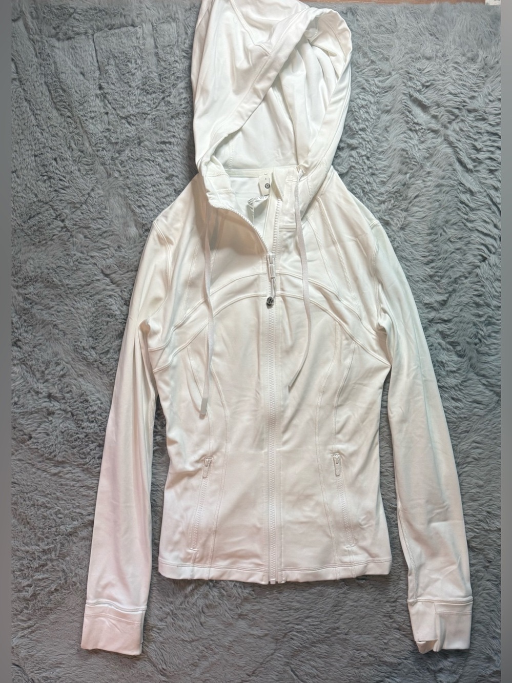 Lululemon White Define Hooded Jacket Nulu. Perfect condition never worn!